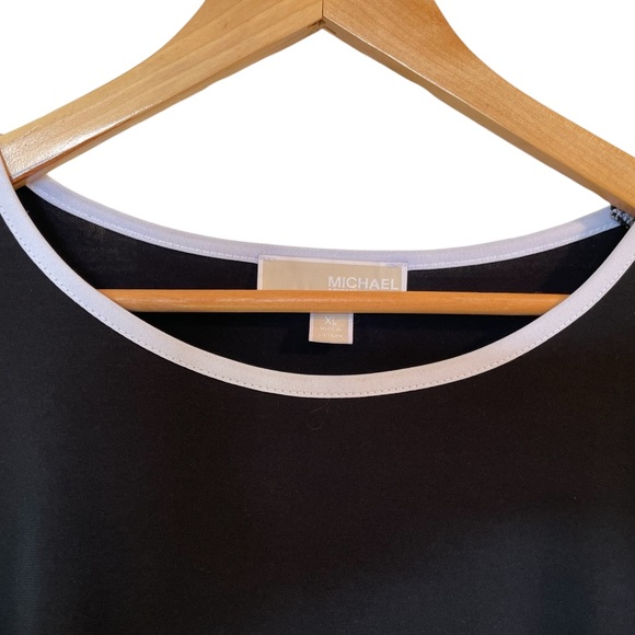 MICHAEL MICHAEL KORS Black/White Flutter Sleeve Flutter Hem Dress Extra Large - Picture 3 of 16